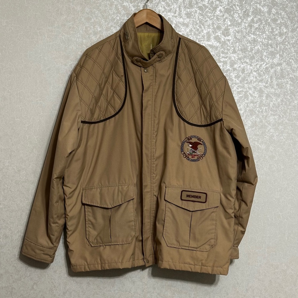 Vintage‎ NRA Member Shooting Jacket Tan Thinsulate Insulated Hunting Field Coat